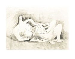 Henry Moore-tekening. Reclining figure (1929)