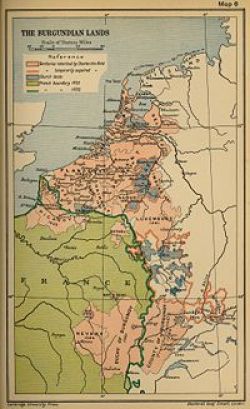 het Bourgondische rijk (Belgi&euml;) in 1477