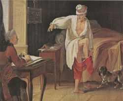 Voltaire door Jean Huber (1721-1786), favoriet schilderij van Kafka