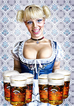Kirstens zelfportret als biermeisje..