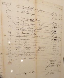 Adriaans kladje van werk en betalingen van de dag - handschrift!