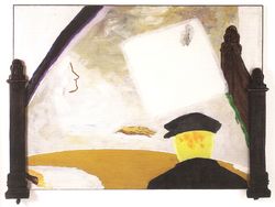 Herinnering aan het sterfbed van mijn moeder (1965)&nbsp; - olieverf en ach&nbsp;'mixed media'