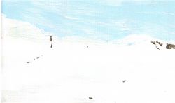 Droombeeld Antarctica, 10x17cm, olieverf op hout